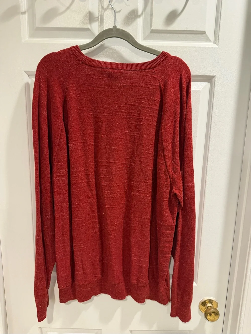 J. Crew Men’s  Red Scoopneck Lightweight Sweater Sz XXL